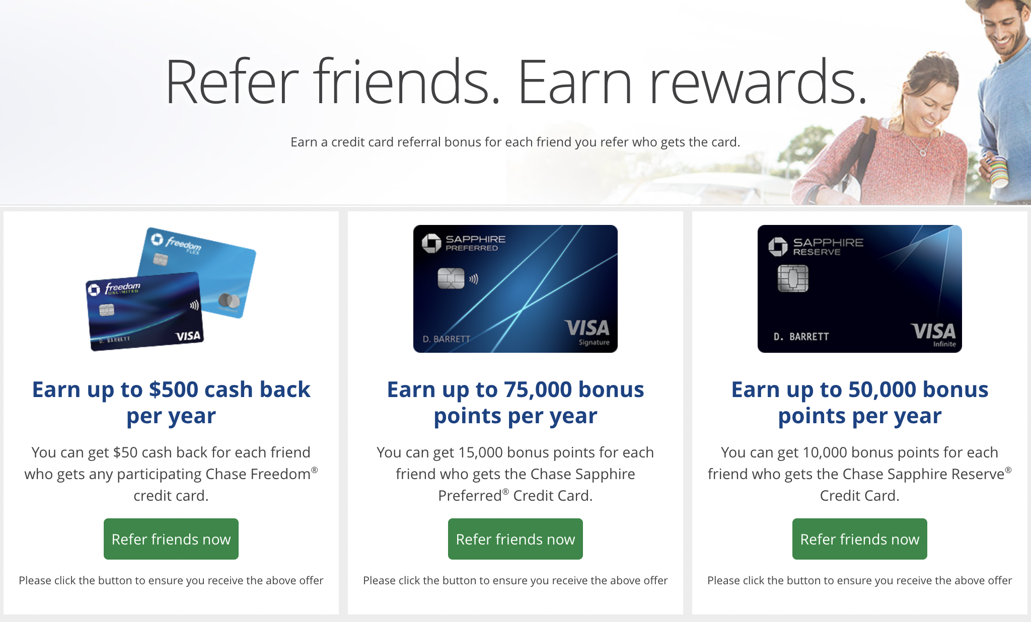 Chase Credit Card Refer a Friend